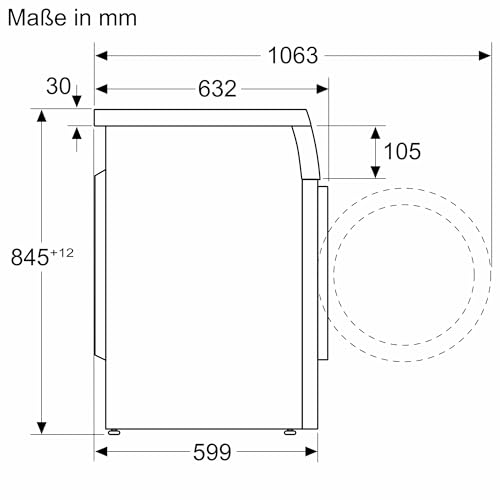 Bosch WUU28T42 Serie 6 Waschmaschine 9 kg, unterbaufähig, 1400 U/Min, maximale Energie- und Wasserersparnis, SpeedPerfect
