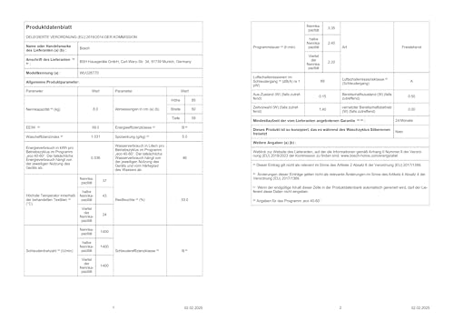 Bosch WUU28T70, Stiftung Warentest Testsieger*, Serie 6, Waschmaschine 8 kg, Unterbau, SpeedPerfect