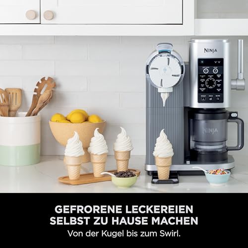 Ninja CREAMi Scoop & Swirl Eismaschine mit 2 Behältern, 13 Funktionen, für Eiscreme, Softeis, Gelato, Sorbet