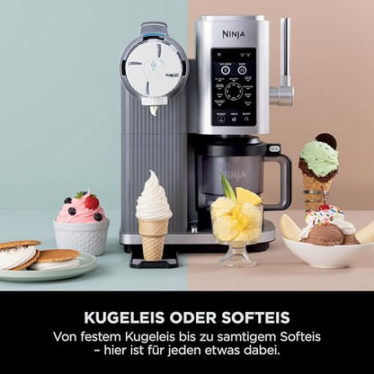 Ninja CREAMi Scoop & Swirl Eismaschine mit 2 Behältern, 13 Funktionen, für Eiscreme, Softeis, Gelato, Sorbet