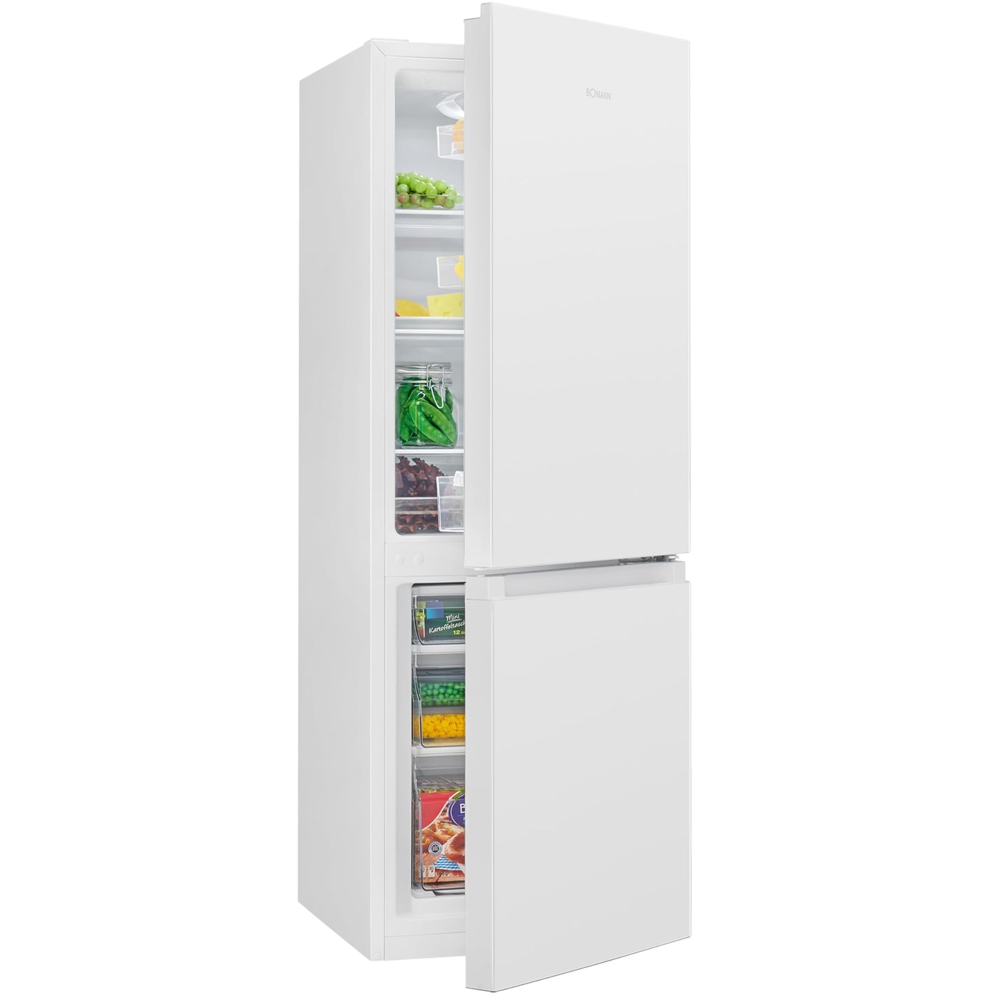Bomann® Fridge Freezer | Energy Class E | 143cm | Quiet 39 dB Fridge Freezer | 3 Shelves & 3 Drawers