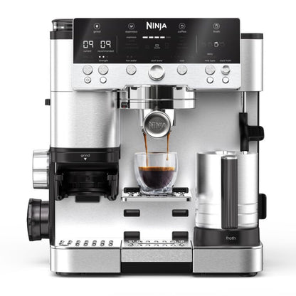 Ninja Luxe Premier 3-in-1 Kaffeemaschine mit Mahlwerk und Aufschäumer für Latte, Cappuccino, Cold Brew & Espresso