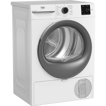 Beko BM3T37210W1 Tumble Dryer, 7 kg, Front Loader Heat Pump Dryer, 15 Programs, Sensor Drying, Stackable