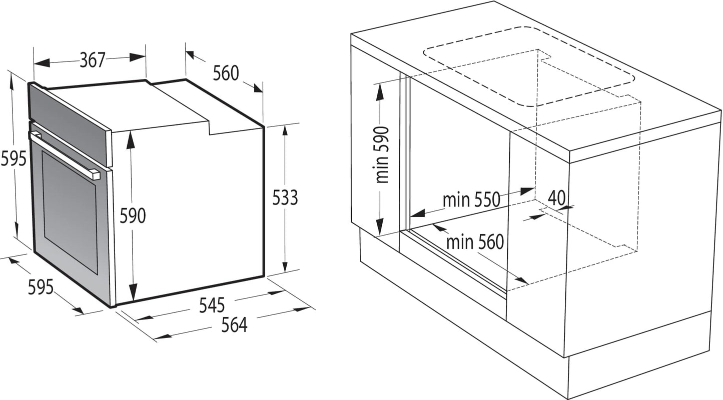 Gorenje Built-in Oven Set Hot Air Inox Set 4 with Ceramic Hob / 77 Liter / ExtraSteam