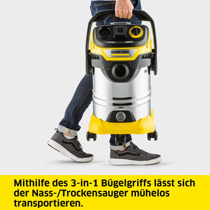 Kärcher wet/dry vacuum cleaner WD 6 P S V-30/6/22/T, incl. power outlet, flat pleated filter, patented filter box, filter cleaning