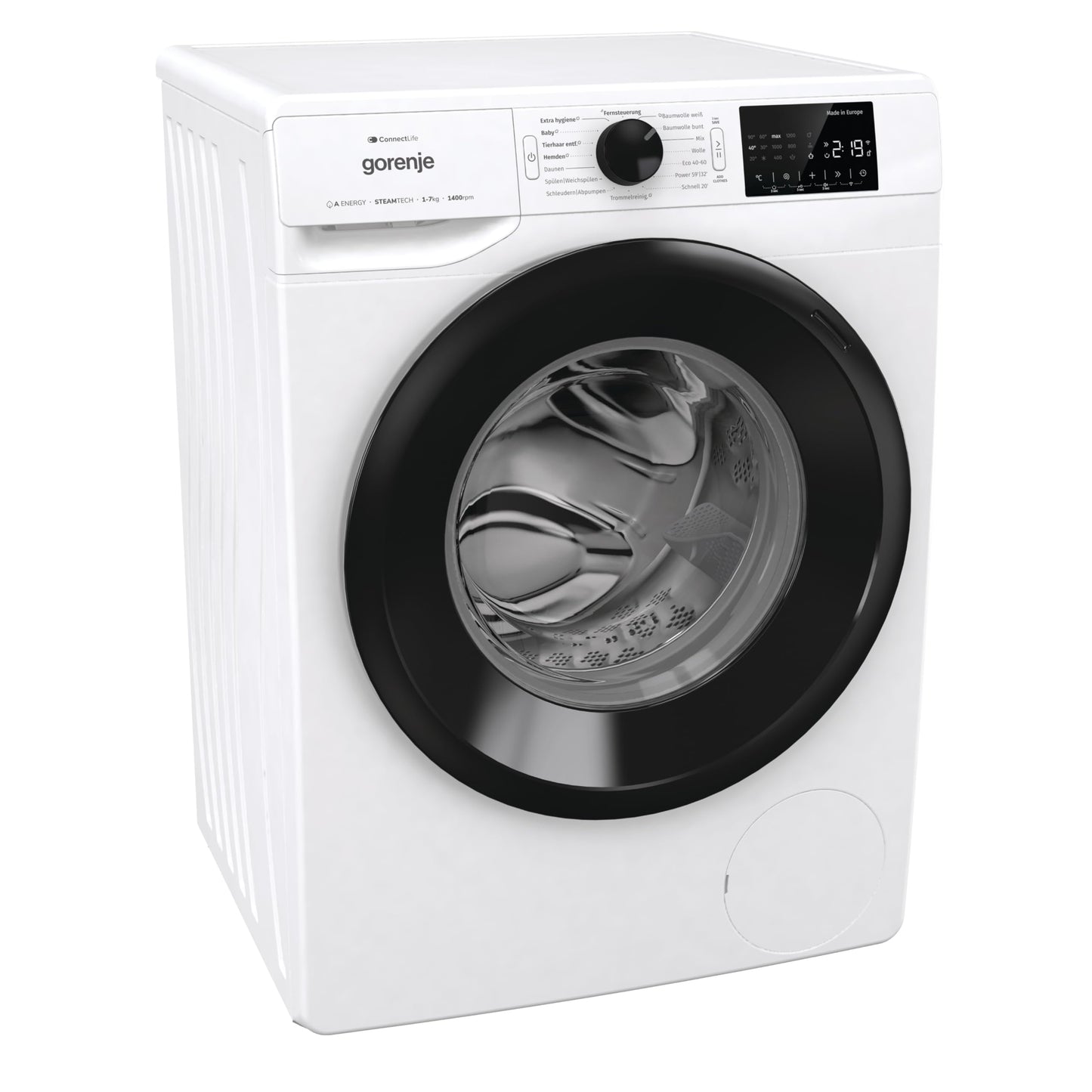 Gorenje WPNEI74A1TS Waschmaschine mit Dampffunktion/ConnectLife / 7Kg / 1400 U/min / 15 Programme/Totaler AquaStop