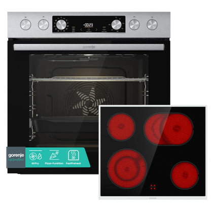 Gorenje Built-in Oven Set Hot Air Inox Set 4 with Ceramic Hob / 77 Liter / ExtraSteam