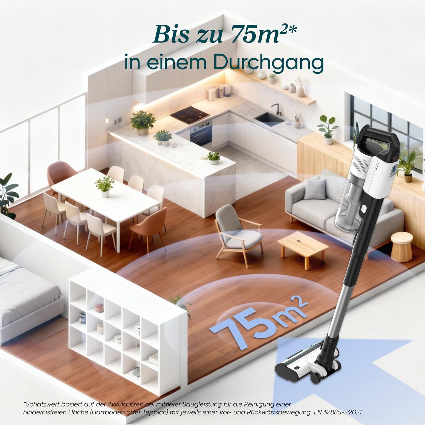 Levoit - Cordless Vacuum Cleaner - Runtime for 75㎡ - Cordless Vacuum - 4-in-1 Vacuum Cleaner - 99.9 Percent Filtration Performance