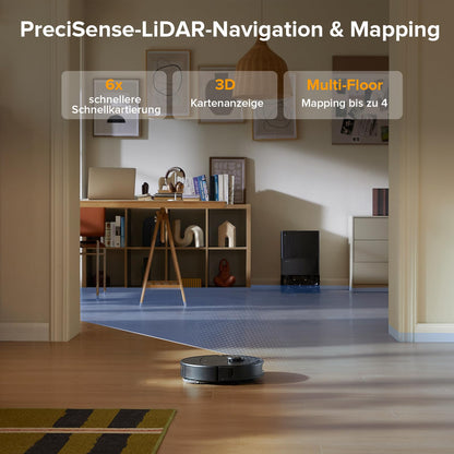 roborock Qrevo Serie Saugroboter mit Wischfunktion, 8000Pa Saugkraft (verbessert von Qrevo S), Anti-Verfilzungs-Seitenbürste