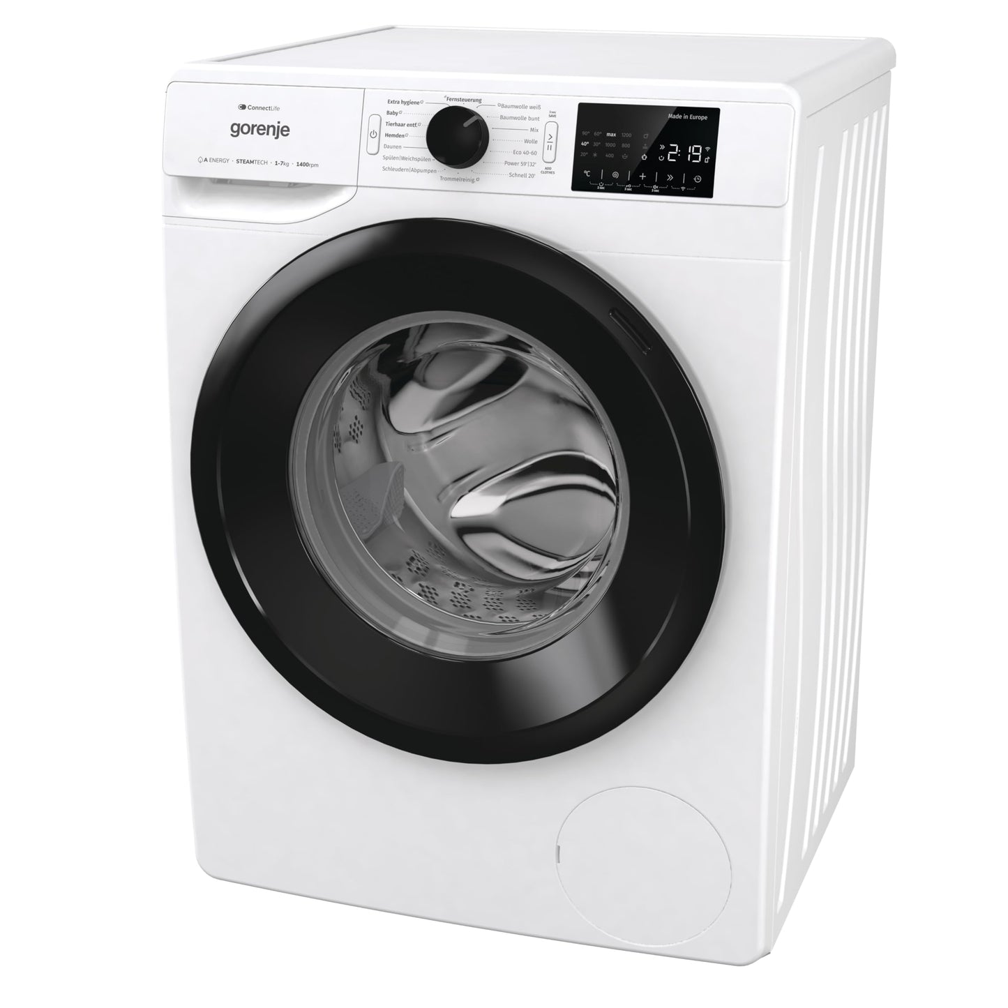 Gorenje WPNEI74A1TS Waschmaschine mit Dampffunktion/ConnectLife / 7Kg / 1400 U/min / 15 Programme/Totaler AquaStop