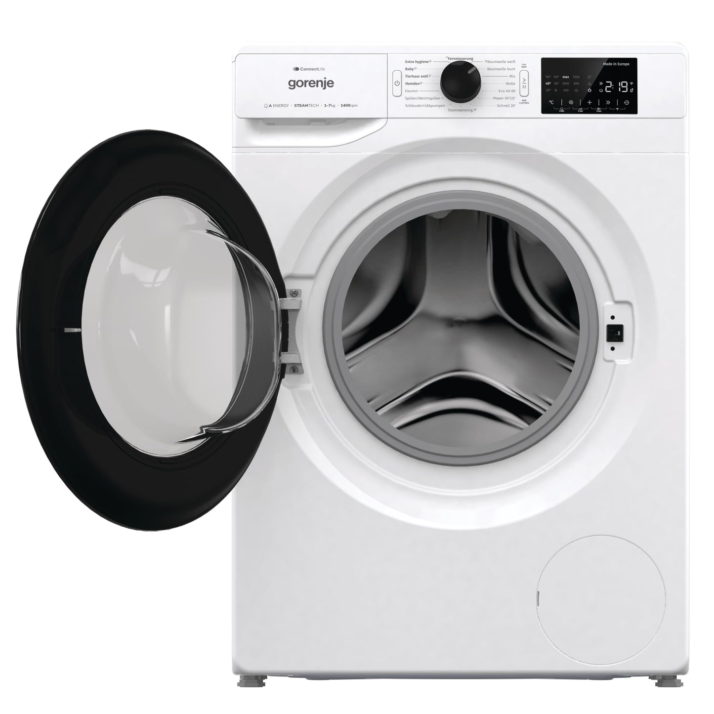 Gorenje WPNEI74A1TS Waschmaschine mit Dampffunktion/ConnectLife / 7Kg / 1400 U/min / 15 Programme/Totaler AquaStop
