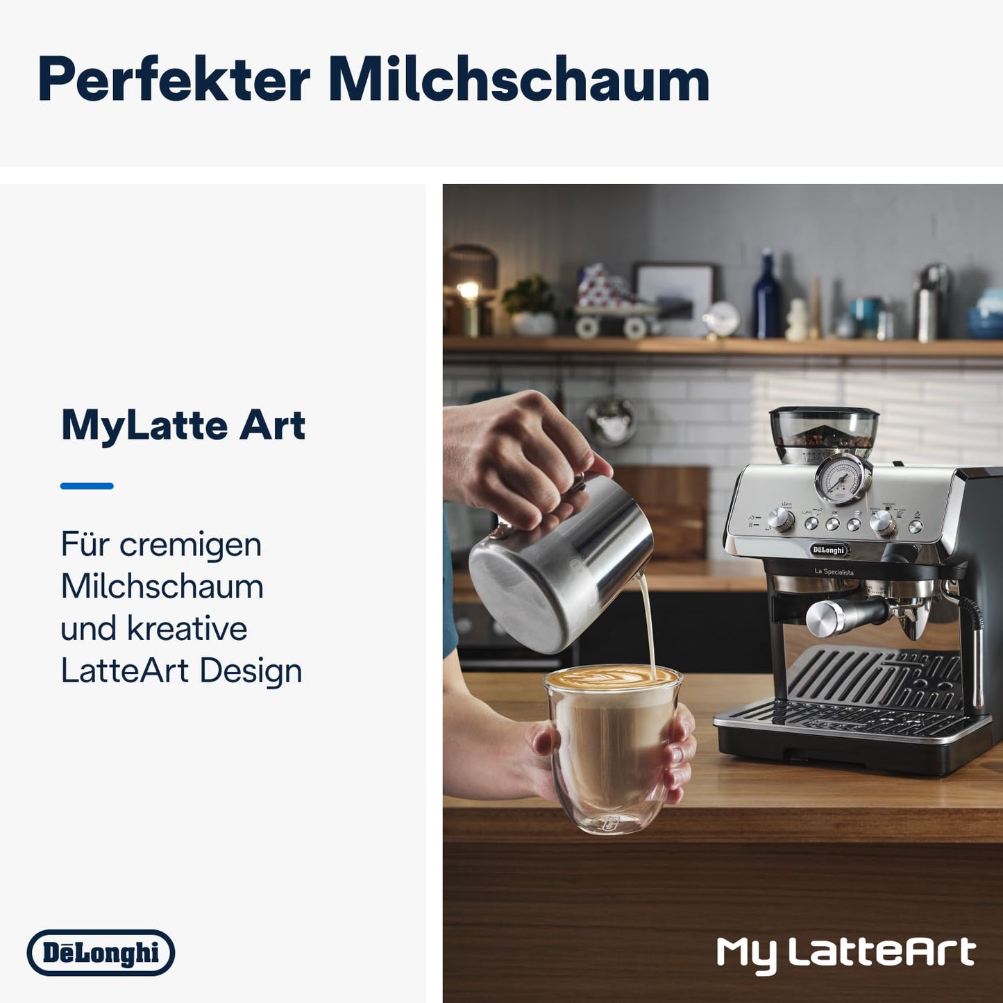 De'Longhi Siebträgermaschine La Specialista Arte EC9155.MB, Espressomaschine mit Mahlwerk, 8 Mahlgradeinstellungen, 15 Bar, 3 Temperaturen