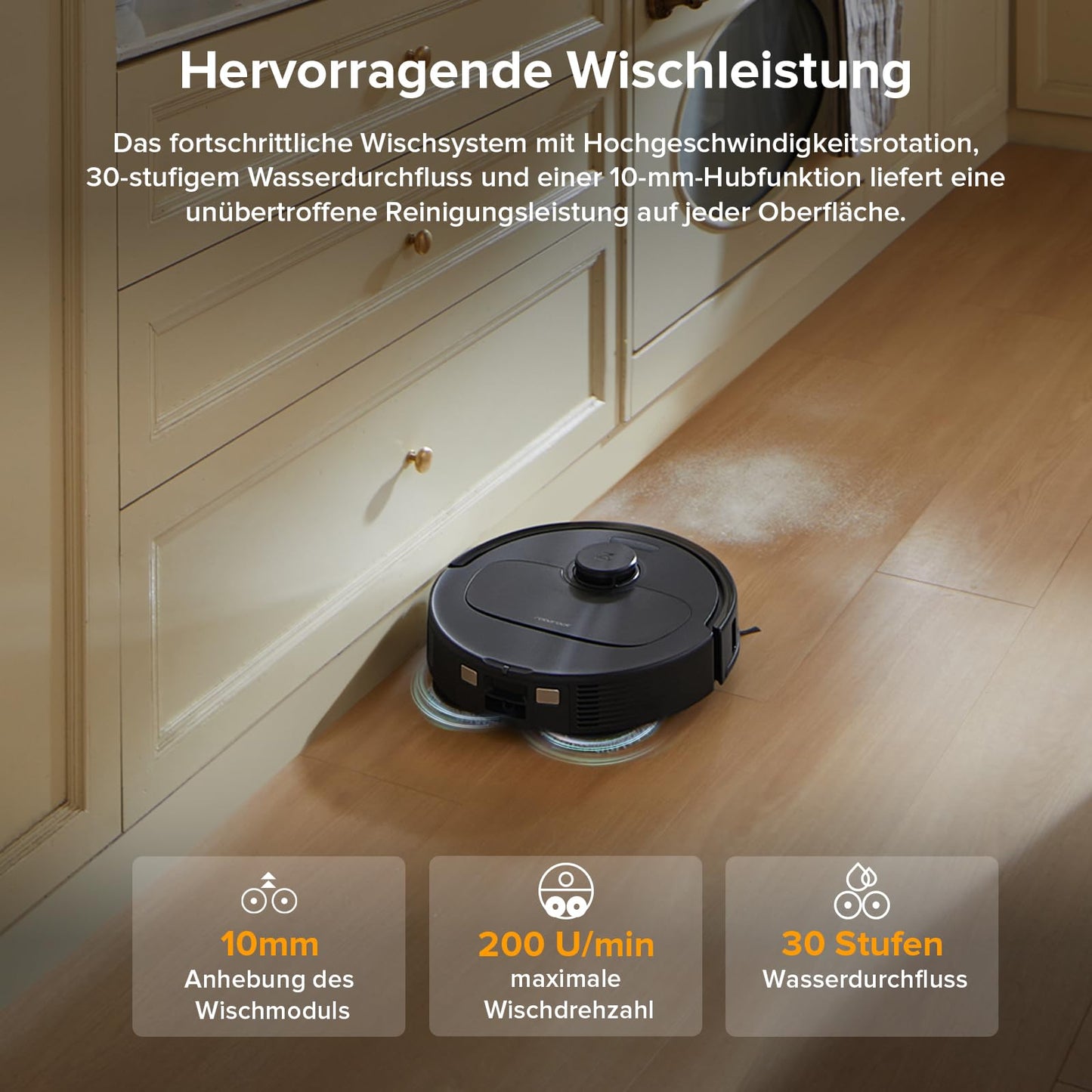 roborock Qrevo Serie Saugroboter mit Wischfunktion, 8000Pa Saugkraft (verbessert von Qrevo S), Anti-Verfilzungs-Seitenbürste