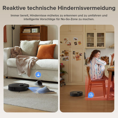 roborock Qrevo Serie Saugroboter mit Wischfunktion, 8000Pa Saugkraft (verbessert von Qrevo S), Anti-Verfilzungs-Seitenbürste