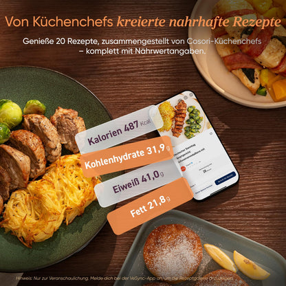 COSORI Turbo Tower Pro Smart Heißluftfritteuse, 10,8L Keramikbeschichtung, DualBlaze-Technologie und WLAN-Steuerung, Silbergrau