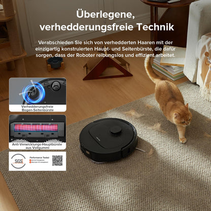 roborock Qrevo Serie Saugroboter mit Wischfunktion, 8000Pa Saugkraft (verbessert von Qrevo S), Anti-Verfilzungs-Seitenbürste