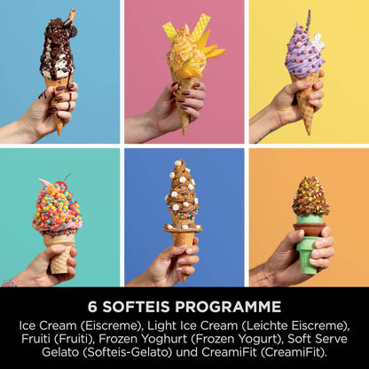 Ninja CREAMi Scoop & Swirl Eismaschine mit 2 Behältern, 13 Funktionen, für Eiscreme, Softeis, Gelato, Sorbet